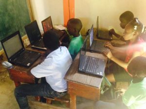 Computer class at a school in Cite Soleil