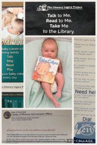 Pictures of items gifted with baby's first book program