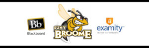 SUNY Broome/ Blackboard/ Examity Logo