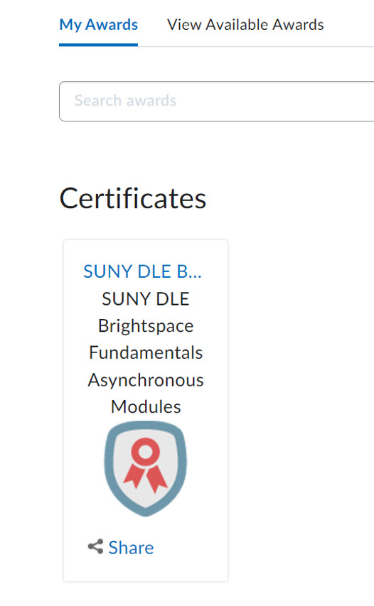 Link to Certificate in Brightspace 